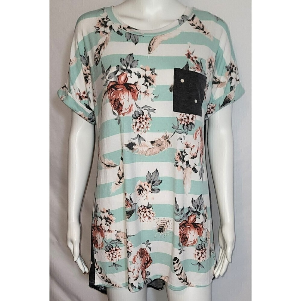 Lilypad Mint Green & Cream Striped - Size M